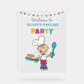 Personalized Acrylic Sign for Kids Pancake Party Acryl Bord (Voorkant)