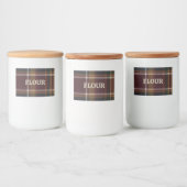 Personalized Adhesive Jar Label - Brown and Plum Voedselcontainer Etiket (Flessen)