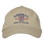 Personalized Admiral Nautical Monogram & more Geborduurde Pet (Voorkant)