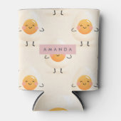 Personalized Adorable Kawaii Smiling Egg Blikjeskoeler (Voorkant)