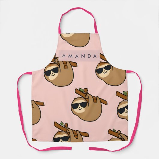 Personalized Adorable Sloth with Glasses Pattern Schort (Voorkant)