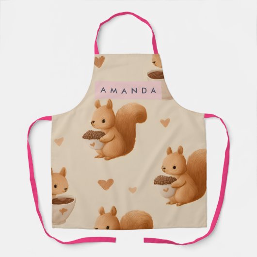 Personalized Adorable Squirrel and Acorn Pattern Schort (Voorkant)
