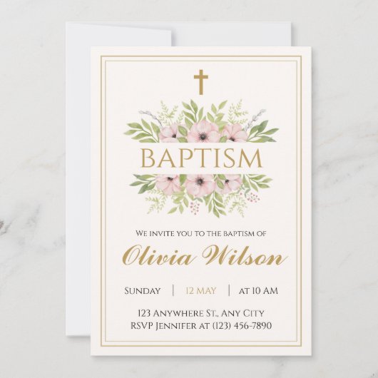 Personalized Adult Baptism Invitation (Devant)