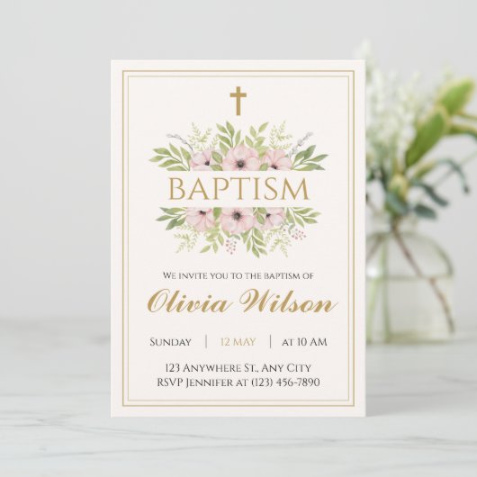 Personalized Adult Baptism Invitation (Debout devant)