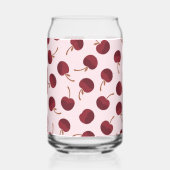 Personalized Aesthetic Cherry Pattern Name Gift Blikvorm Glas (Achterkant)
