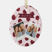 Personalized Aesthetic Cherry Pattern Name Gift Keramisch Ornament (Rechts)