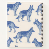 Personalized Aesthetic German Shepherd Pattern Notitieboek (Achterkant)