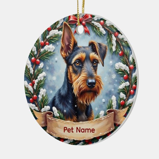 Personalized Airedale Terrier Christmas Keramisch Ornament (Links)