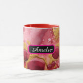 Personalized Alcohol Ink Style Mug with Name, gift (Centre)