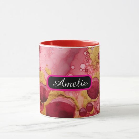 Personalized Alcohol Ink Style Mug with Name, gift (Centre)