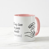 Personalized All My Love Hands Heart Mug (Devant droit)