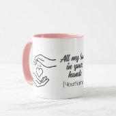 Personalized All My Love Hands Heart Mug (Devant gauche)