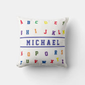 Personalized Alphabet  Throw Pillow Kussen (Voorkant)
