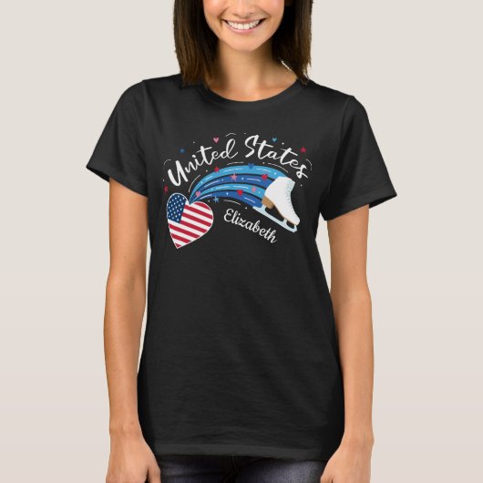Personalized American Figure Skating T-shirt (Voorkant)