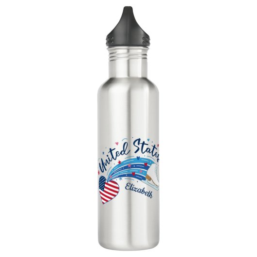 Personalized American Figure Skating Water Bottle Waterfles (Links)