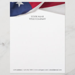 Personalized American Flag Company Name Business  Briefhoofd