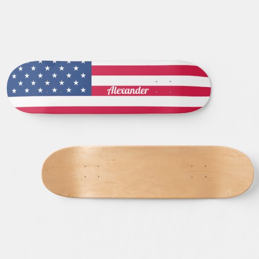Personalized American Flag Skateboard (Horz)