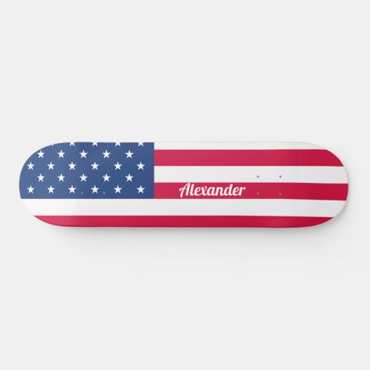 Personalized American Flag Skateboard (Horz)