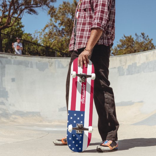 Personalized American Flag Skateboard (Extérieur 2)