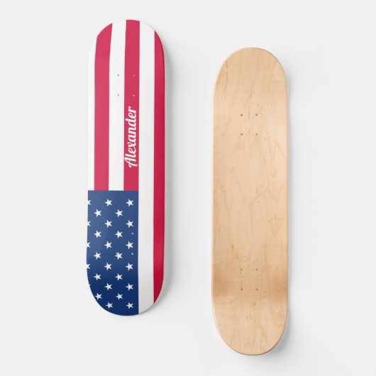 Personalized American Flag Skateboard (Recto)
