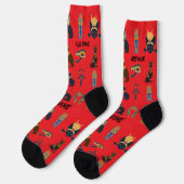 Personalized Ancient Egyptian Cat Socks & Pyramids Sokken (Links)
