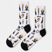Personalized Ancient Egyptian Cat Socks & Pyramids Sokken (Links)