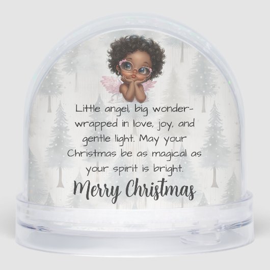 Personalized Angel Snow Globe Christmas Keepsake (Arrière)
