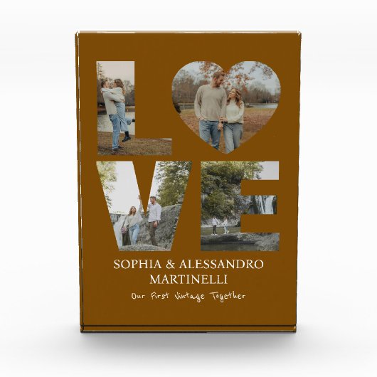 Personalized Anniversary Photo Block Fotoblokken (Voorkant)