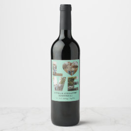 Personalized Anniversary Photo Wine Bottle Label  Wijn Etiket