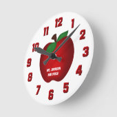 Personalized Apple Wall Clock Ronde Klok (Hoek)