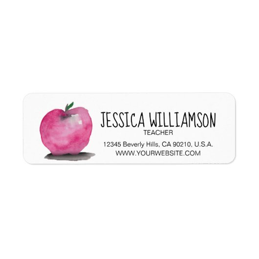 PERSONALIZED Apple waterverf, leraar Etiket (Voorkant)