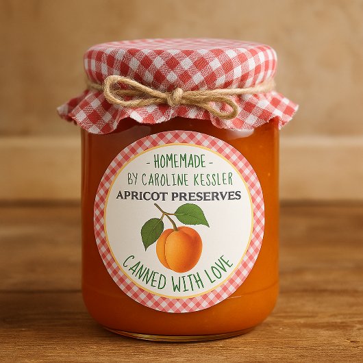 Personalized Apricot Preserves Canning Label Sheet