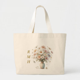 Personalized April Daisy Tote Bag