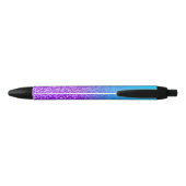 Personalized Aqua Blue Violet Glitter Zwarte Inkt Pen (Achterkant)