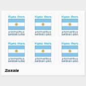 Personalized Argentina Flag Square Label (Vel)