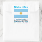 Personalized Argentina Flag Square Label (Tas)