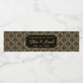 Personalized Art Deco Embroidered-Style Wedding  Waterfles Etiket (Enkel label)