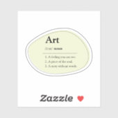 Personalized Art Dictionary Definition Sticker (Feuille)
