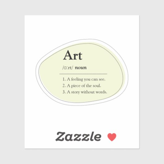 Personalized Art Dictionary Definition Sticker (Feuille)