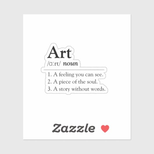Personalized Art Dictionary Definition Sticker (Feuille)