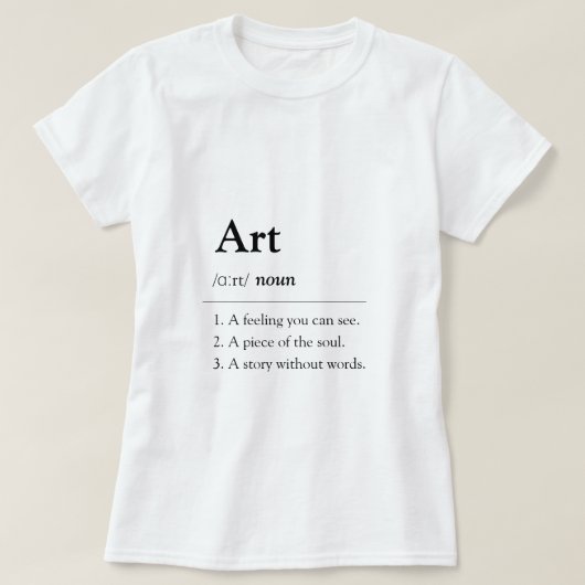 Personalized Art Dictionary Style T-Shirt (Design devant)