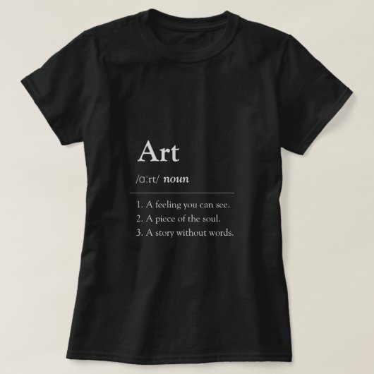 Personalized Art Dictionary Style T-Shirt (Design voorkant)