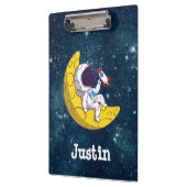 Personalized Astronaut on Moon with Rocket Klembord (Links)