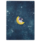 Personalized Astronaut on Moon with Rocket Klembord (Achterkant)