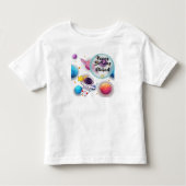 Personalized Astronaut & Planets Birthday T-Shirt (Voorkant)