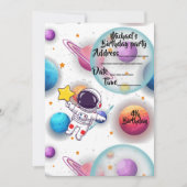 Personalized Astronaut & Planets Party Invitation (Devant)