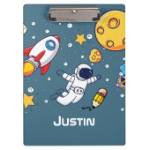 Personalized Astronaut Space School Supplies Klembord (Voorkant)