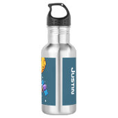 Personalized Astronaut Space School Supplies Waterfles (Achterkant)