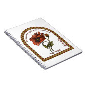 Personalized August Birth Month Flower Notebook Notitieboek (Rechterzijde)