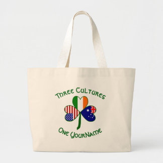Personalized Australia Ireland USA Shamrock Grote Tote Bag